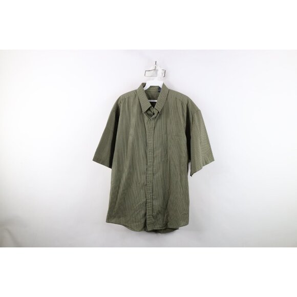 Vintage Other - Vtg 90s Streetwear Mens L Pinstriped Baggy Fit Short Sleeve Button Down Shirt